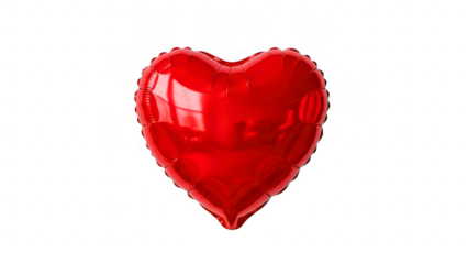 Realistic red heart shape isolated digital illustration isolated on transparent background