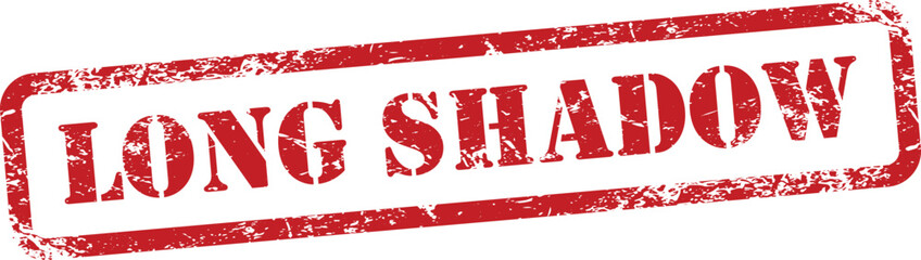 Long Shadow Red Grunge Rubber Stamp