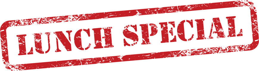 Lunch Special Red Grunge Rubber Stamp