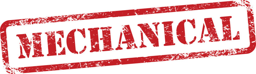 Mechanical Red Grunge Rubber Stamp