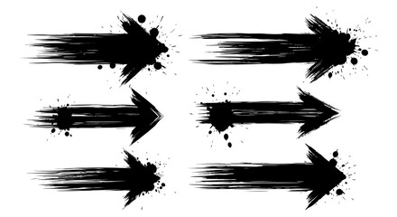 Dynamic Grunge Arrows with Brush Stroke Effect and Explosive Speed Movement