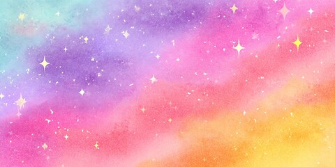 Obraz premium Pastel Galaxy Watercolor Sky Background