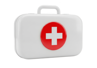 3d icon of first aid kit isolated on transparent background, a vital medical supply for emergency situations, ensuring quick access to essential treatments and care