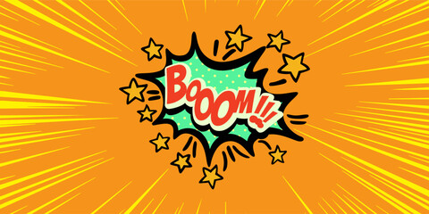 Orange Burst Background With Radial Spokes For Dynamic Comic, Graphic, And Advertising Use