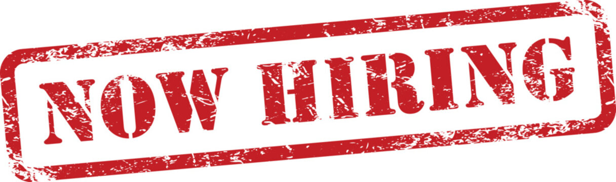 Red now hiring stamp