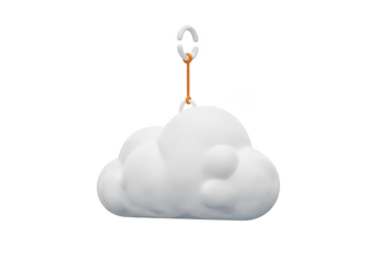 3d icon of cute cloud shaped night light isolated on transparent background, perfect for childrens room decor and creating a soothing bedtime atmosphere