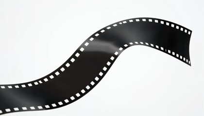 Fototapeta premium Waving 35mm movie film strip isolated on white background for cinema and photography concept