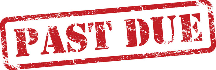 Past Due Red Grunge Rubber Stamp