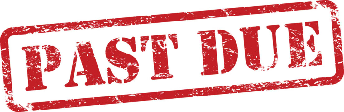 Past Due Red Grunge Rubber Stamp