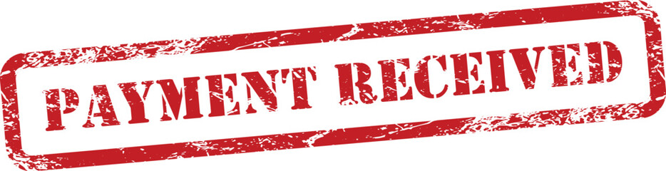 Payment Received Red Grunge Rubber Stamp