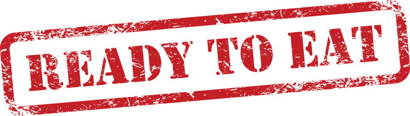 Ready to Eat Red Grunge Rubber Stamp