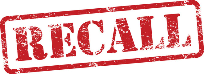 Recall Red Grunge Rubber Stamp