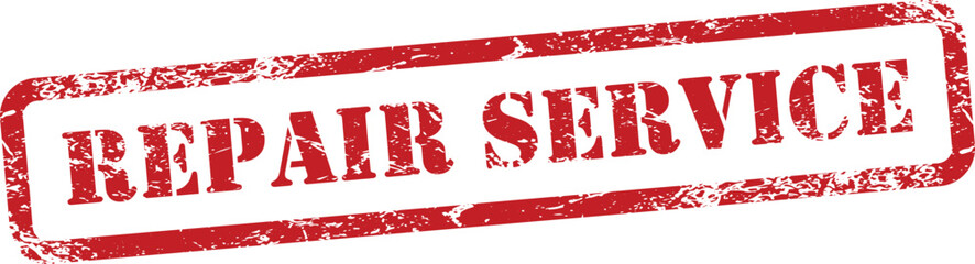 Repair Service Red Grunge Rubber Stamp