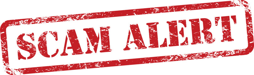 Scam Alert Red Grunge Text Stamp in Rectangular Border