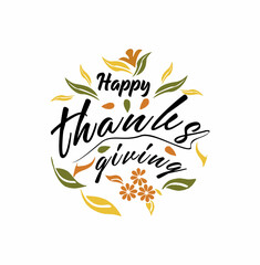 Happy Thanksgiving vector illustration. Happy Thanksgiving typography lettering template background.