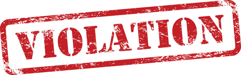 Violation Red Grunge Text Stamp in Rectangular Border