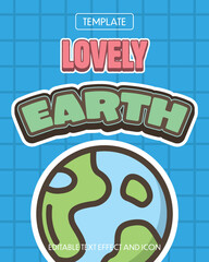 lovely earth editable text effect with modern and simple style