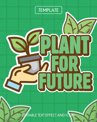 plant for future editable text effect with modern and simple style