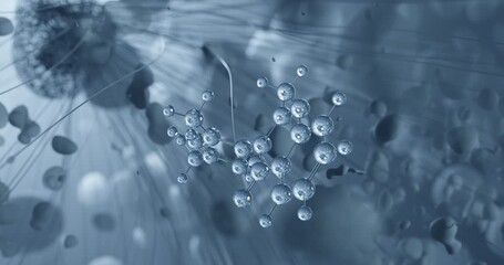 Methylmethaqualone rotating molecular 3d structure ball-and-stick model, looped video sedative hypnotic
