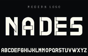 Nades - Modern Creative Bold Font Design, For Logo Branding, Company, Vector Illustration,