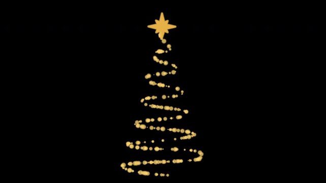 4K Looping Christmas Tree with Sparkling Particle Twinkle Lights &ndash; Festive Holiday Glow Animation
