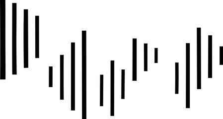 Abstract pattern of black vertical bars of varying heights and spacing on white vector
