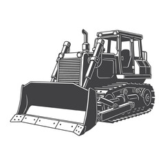 Vintage Style Bulldozer Heavy Equipment Illustration © Abdul Jaher