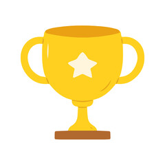 Shiny Gold Trophy Award Star Graphic Illustration