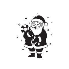 Santa Claus with Candy Cane Christmas Holiday Vector Illustration