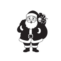 Santa Claus with Gift Bag Christmas Holiday Vector Illustration