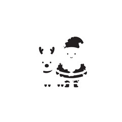 Santa Claus with Reindeer Icon Christmas Santa and Reindeer Vector