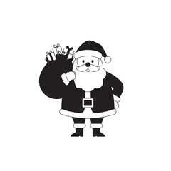 Santa Claus with Gift Bag Icon Christmas Santa Vector Design