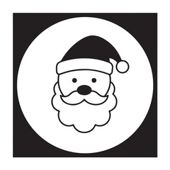 Santa Claus Face Icon Christmas Santa Vector Design
