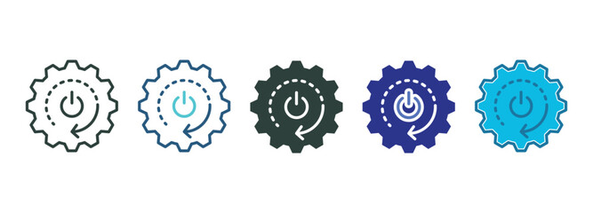 Auto Run Icon Set Multiple Style Of