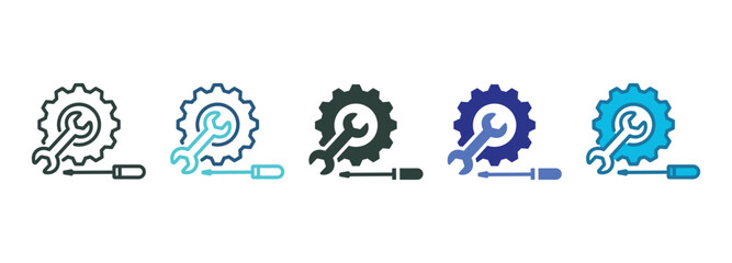 Efficient Tools Icon Set Multiple Style Of