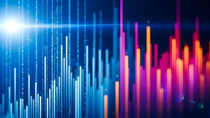 Abstract Digital Equalizer Bars with Blue and Purple Gradient