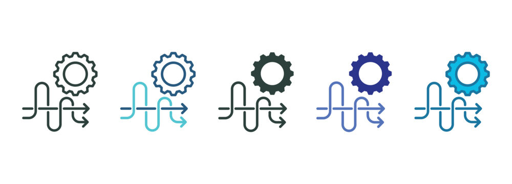 Process Simplify Icon Set Multiple Style Of