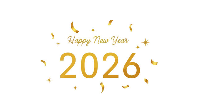 happy new year 2026 isolated on white backgraound