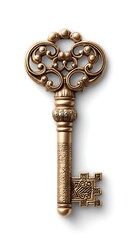 antique key on white background