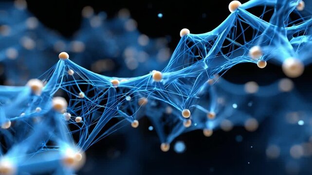 Abstract Neuron Network: An intricate network of abstract neurons glows, representing the complex beauty and interconnectedness of the brain. The composition suggests the neural activity. 