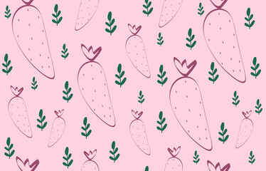 Pink Seamless Strawberry Pattern &mdash; Cute Berry Print for Kids Products, Fabric