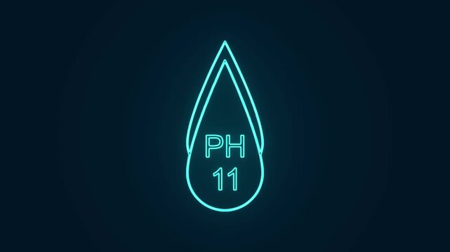 ph level 11 drop outline chemistry indicator animation