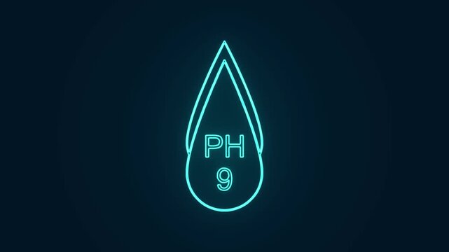 ph level 9 drop outline chemistry indicator animation