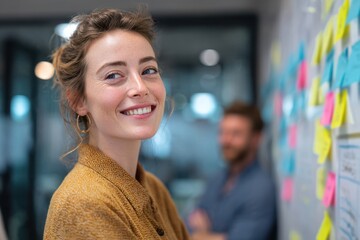 Woman Brainstorming Ideas in Meeting