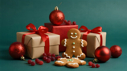 Christmas, Gifts, Gingerbread, Ornaments, Festive, Presents, Holiday, Decorations, Cookies, Red, Green