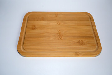 Rectangular cutting board made of light bamboo
