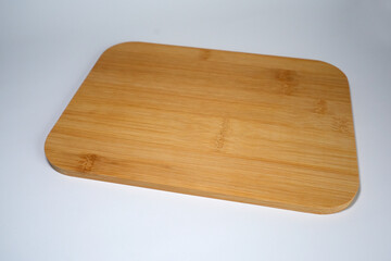 Rectangular cutting board made of light bamboo