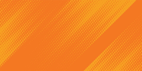 Fototapeta premium Dots halftone orange color pattern gradient texture with technology digital background. Dots pop art comics with summer background simple art