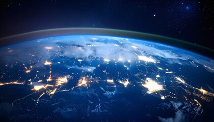 Fototapeta premium Earth’s Luminous Horizon and The Stellar Abyss