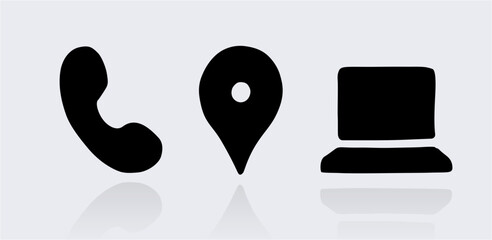 Phone Location Laptop Website icon vector set